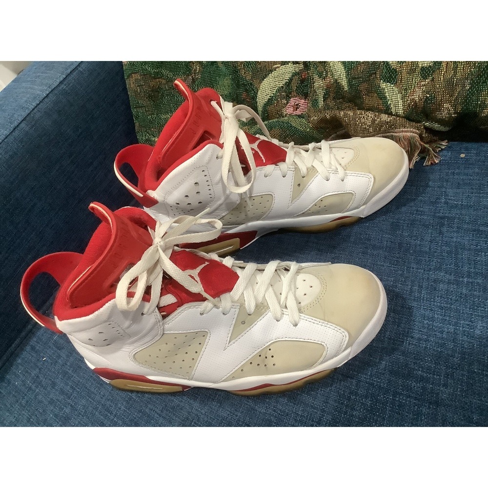Nike Air Jordan 6 Retro Mens Size 8  White Athletic Shoes Sneakers 384664-113